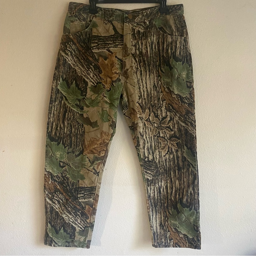 Wrangler Rugged Wear Camo Pants Men 36x29 Straight Leg Jeans Hunting Outdoors